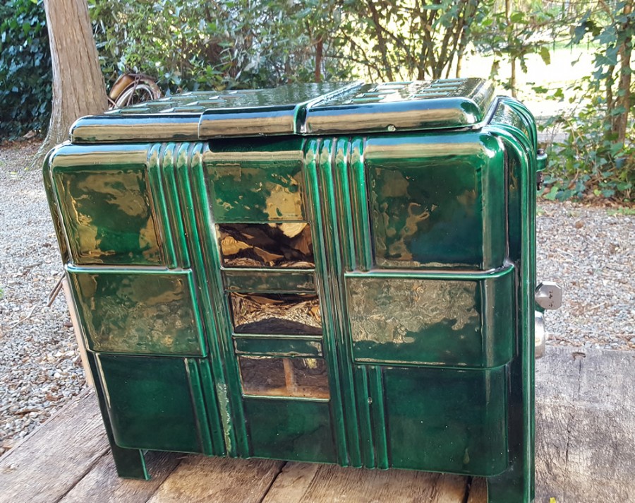 1937 French Enamel Woodburner