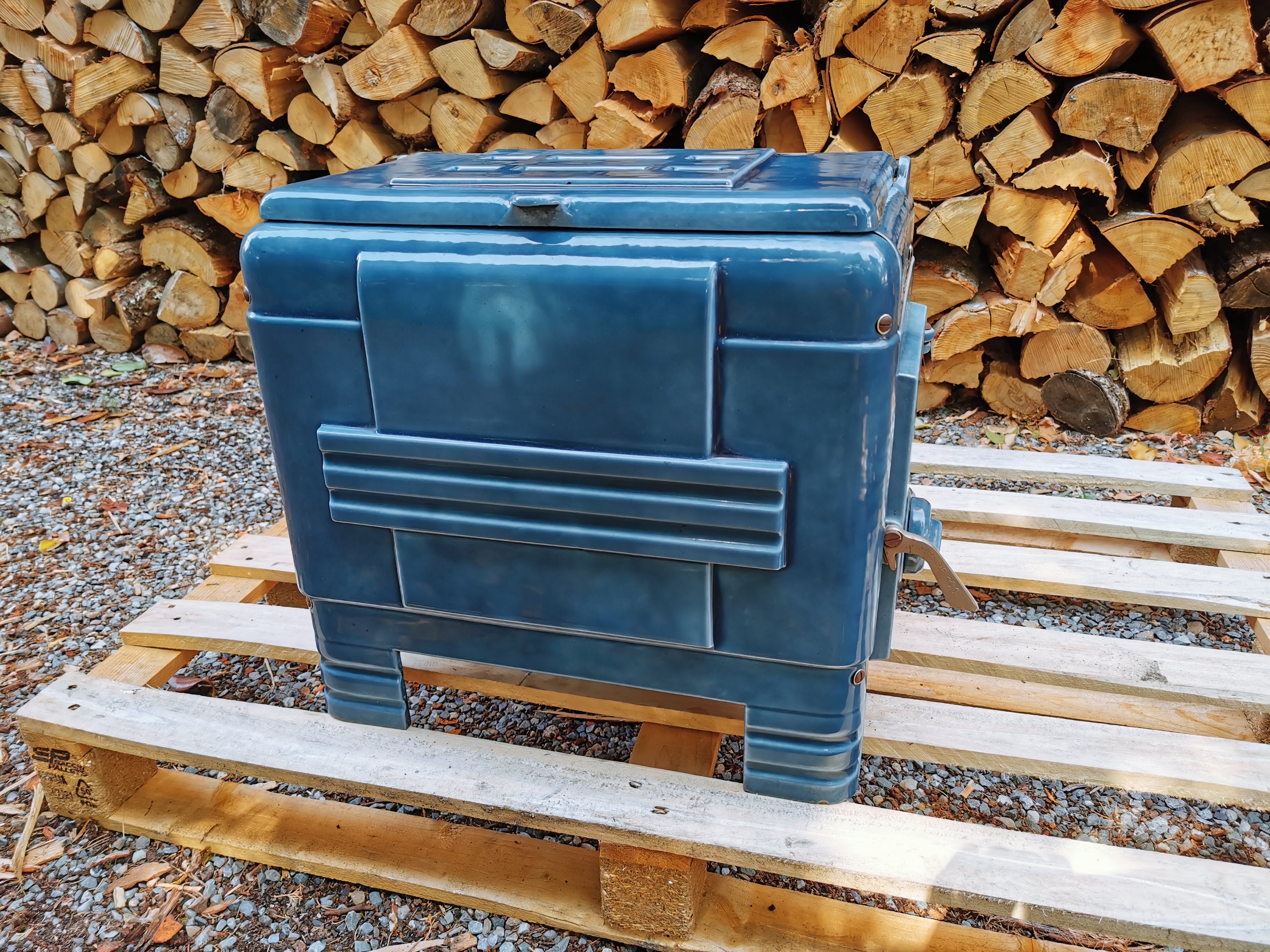 Vintage Blue French Wood Burner